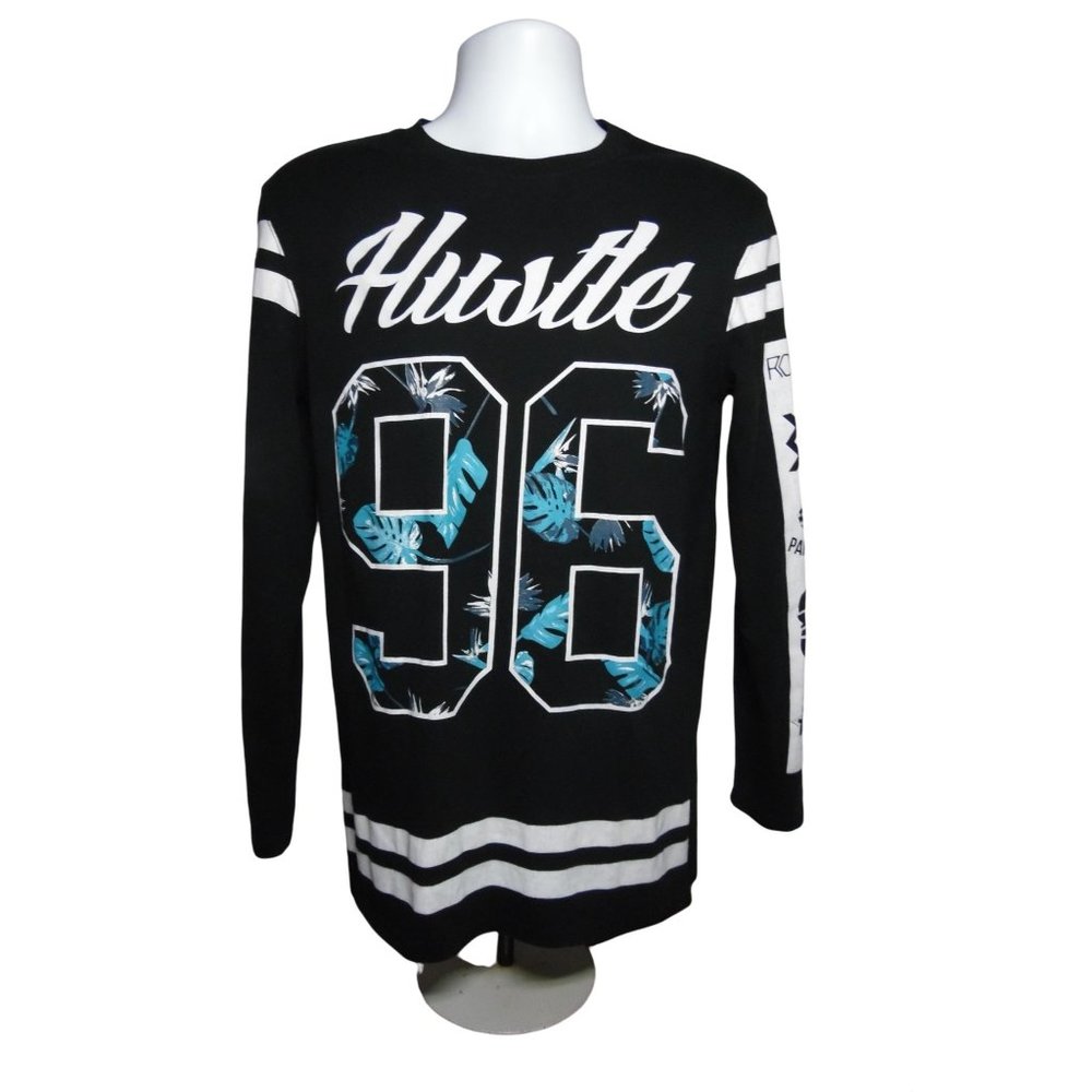 Master Piece Rare Mens Long Sleeve T-Shirt Small Size - Black/ White